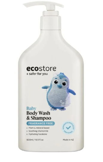 Ecostore Baby Body Wash & Shampoo 婴儿洗发沐浴二合一(无香型) 500ml【保质期2027/02】